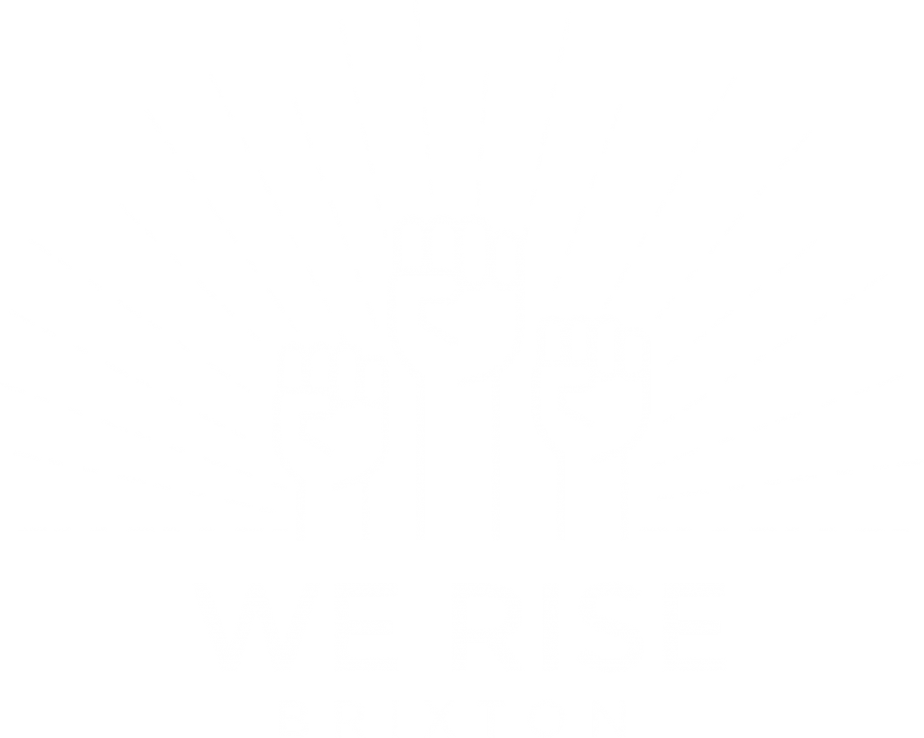 We Rise Brixton white logo